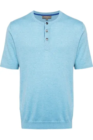 N.PEAL Fine-knit Henley top