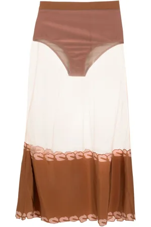 Adriana Degreas High-waist sheer skirt