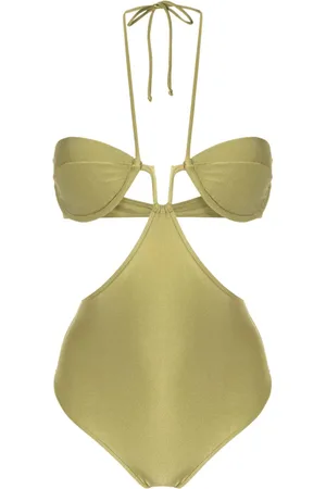Adriana Degreas Logo-charm cut-out swimsuit