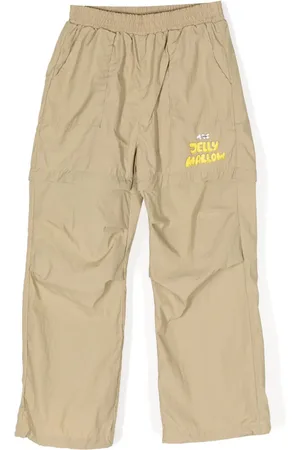 Jelly Mallow Logo-print parachute trousers