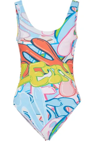 Philipp Plein Graffiti-print stretch swimsuit