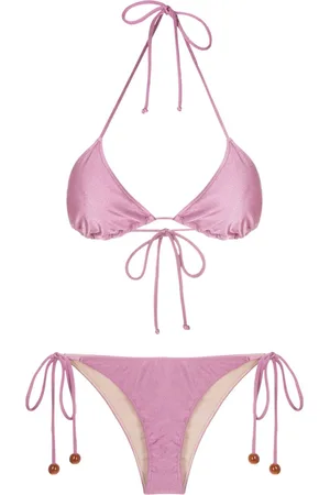 Adriana Degreas Lurex side-tie triangle bikini