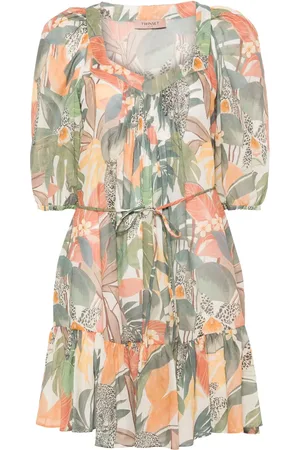 Twin-Set Papaya Jungle-print mini dress