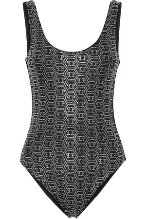 Philipp Plein Embellished monogram swimsuit