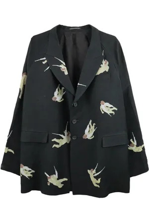 YOHJI YAMAMOTO Angels-print single-breasted blazer