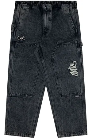 A Bathing Ape Logo-embroidered straight-leg jeans