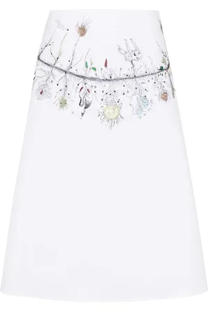 Fabiana Filippi Bead-embellished cotton skirt