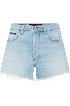Philipp Plein Logo-appliqu??d denim mini shorts