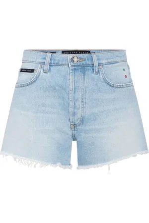 Philipp Plein Logo-appliquéd denim mini shorts