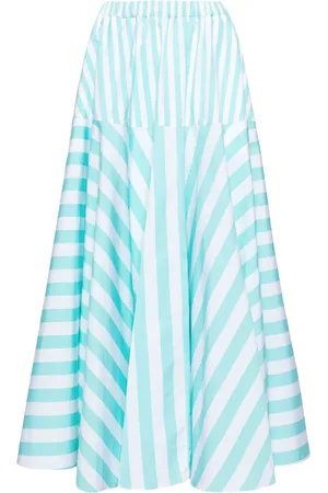 Patou Striped cotton maxi skirt