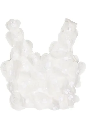 Cynthia Rowley Heart-appliquéd cropped top