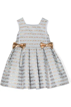HUCKLEBONES LONDON Bow-detail patterned-jacquard midi dress