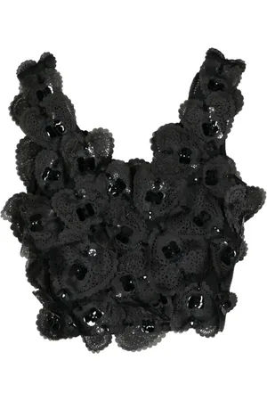 Cynthia Rowley Heart-appliquéd cropped top