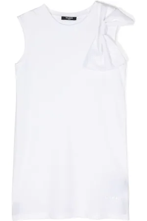 Balmain Kids knot-detail mini dress - White