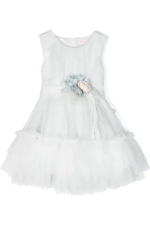 Mimilù Floral appliqué ruched-detail dress