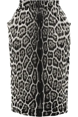 Saint Laurent Leopard-print silk skirt