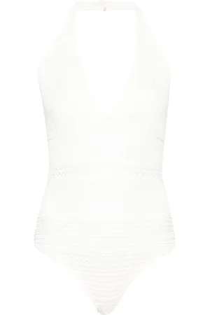 Twin-Set Halterneck crochet-knit bodysuit