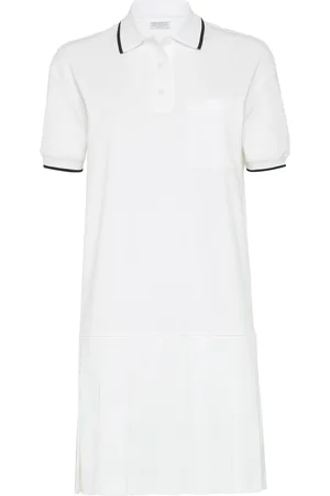 Brunello Cucinelli Stripe-tipping cotton minidress