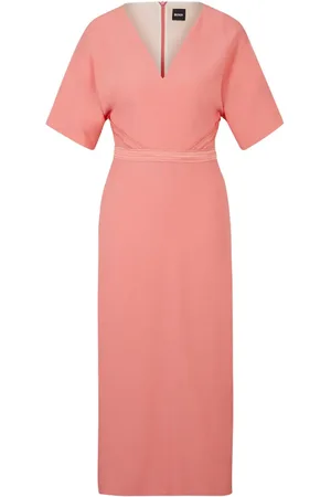HUGO BOSS Stitched V-neck midi dress