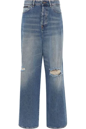Philipp Plein Wide-leg distressed jeans
