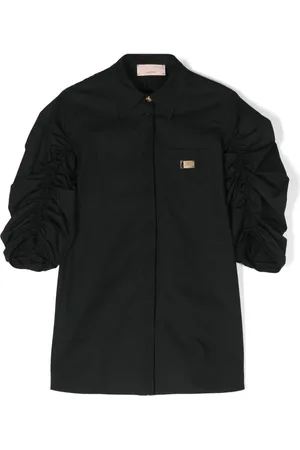 Elisabetta Franchi Ruched cotton shirt dress