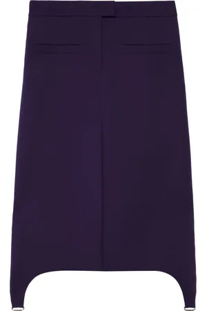 Courrèges Suspenders midi twill skirt