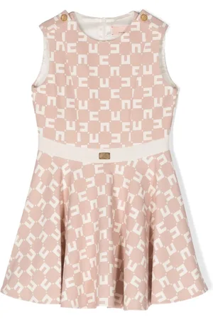 Elisabetta Franchi Monogram-pattern crepe dress