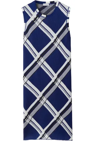 Burberry Check-print silk dress