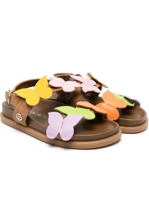 Florens Butterfly-appliqué leather sandals