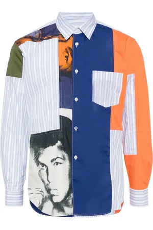 Comme des Garçons Colour-block striped shirt