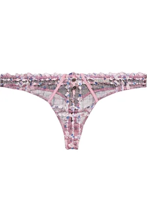 FLEUR DU MAL Gabrielle embroidered thong