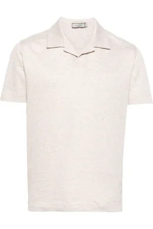 CANALI Camp-collar cotton polo shirt