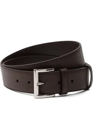 Prada Triangle-logo Saffiano leather belt