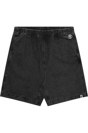A Bathing Ape Moonface-appliqu?? denim shorts