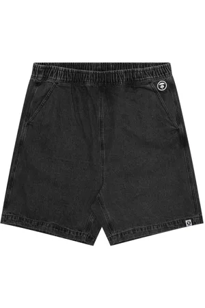 A Bathing Ape Moonface-appliqué denim shorts