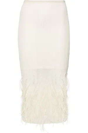 Patrizia Pepe Feather-detailing midi skirt