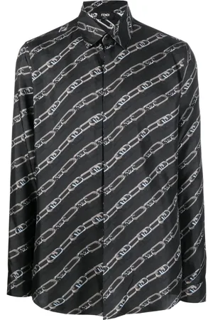 Fendi FF-logo print silk shirt