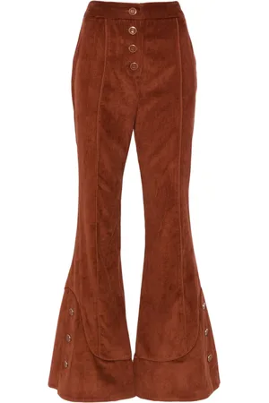 Farm Rio High-waisted corduroy flared trousers