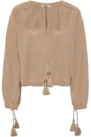 Max Mara Quirite linen tassel blouse