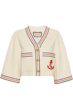 Gucci Anchor-appliqué cropped cardigan