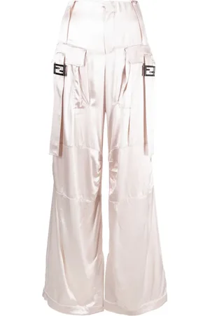 Fendi Buckled satin cargo trousers