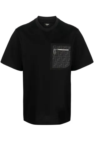 Fendi FF-monogram pocket cotton T-shirt