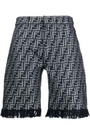 Fendi Fringed monogram bermuda shorts