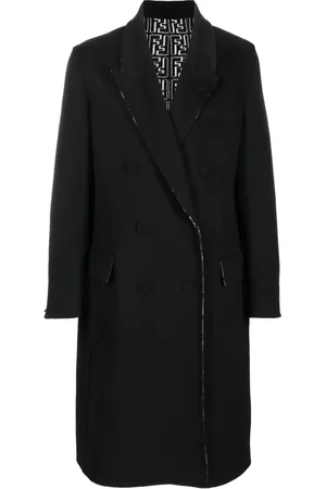 Fendi FF-print double-breasted reversible coat