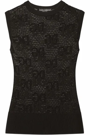 Dolce & Gabbana Sleeveless lace-stitch top