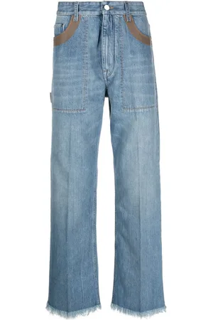Fendi Contrast-detail straigh-leg jeans