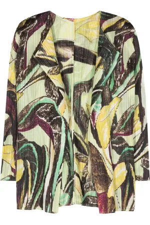 PLEATS PLEASE ISSEY MIYAKE Tardivo-print open-front cardigan