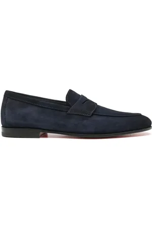 santoni Penny-slot suede loafers