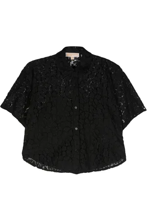 Michael Kors Leopard corded-lace shirt