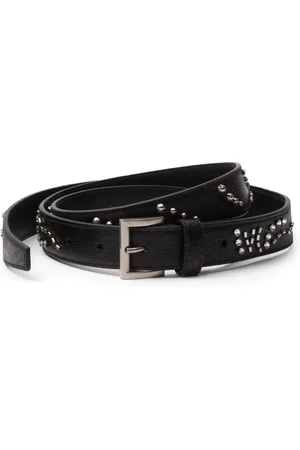 Prada Antiqued crystal-embellished leather belt